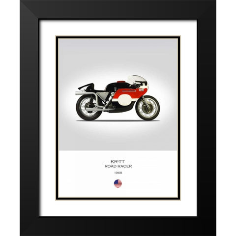 HD KR TT Road Racer 1968 Black Modern Wood Framed Art Print with Double Matting by Rogan, Mark