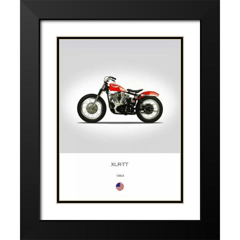Harley Davidson XLR TT 1964 Black Modern Wood Framed Art Print with Double Matting by Rogan, Mark