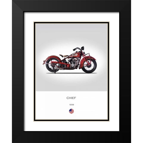 Indian Chief 1939 Black Modern Wood Framed Art Print with Double Matting by Rogan, Mark