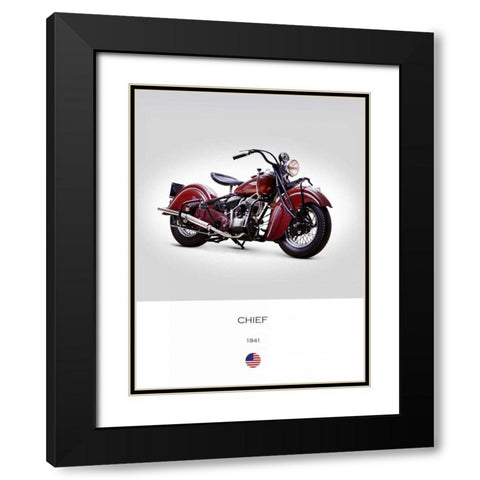 Indian Chief 1941 Black Modern Wood Framed Art Print with Double Matting by Rogan, Mark