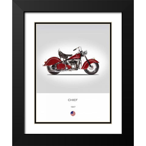 Indian Chief 1947 Black Modern Wood Framed Art Print with Double Matting by Rogan, Mark