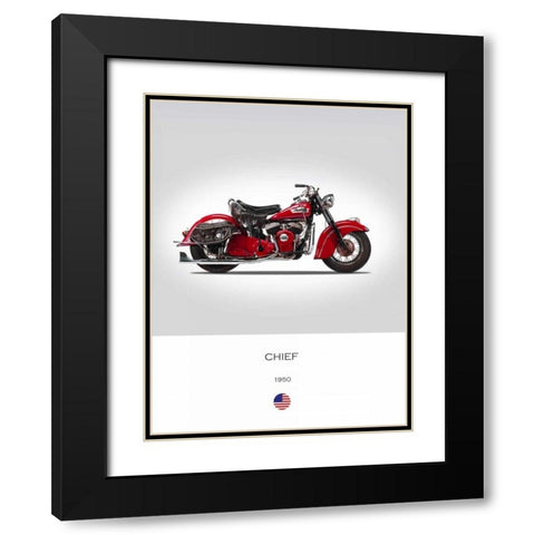 Indian Chief 1950 Black Modern Wood Framed Art Print with Double Matting by Rogan, Mark