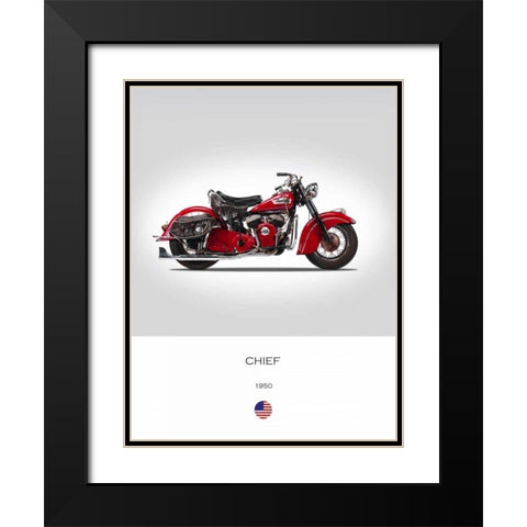 Indian Chief 1950 Black Modern Wood Framed Art Print with Double Matting by Rogan, Mark