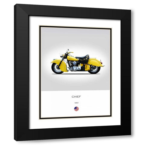 Indian Chief 1951 Black Modern Wood Framed Art Print with Double Matting by Rogan, Mark