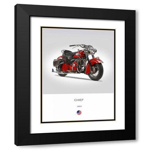 Indian Chief 1953 Black Modern Wood Framed Art Print with Double Matting by Rogan, Mark