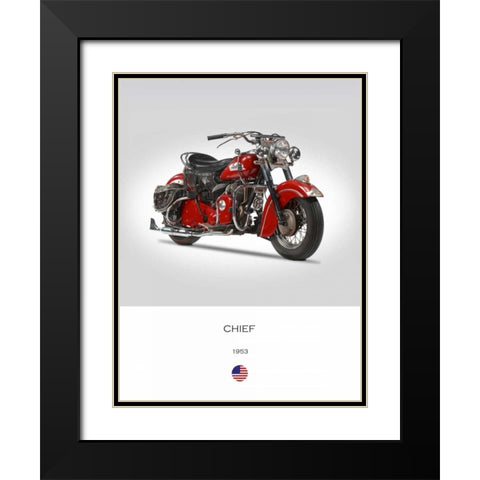 Indian Chief 1953 Black Modern Wood Framed Art Print with Double Matting by Rogan, Mark