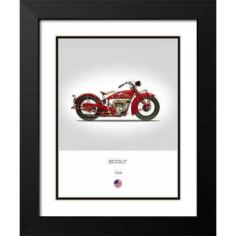 Indian Scout 101 1929 Black Modern Wood Framed Art Print with Double Matting by Rogan, Mark