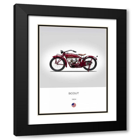 Indian Scout 1924 Black Modern Wood Framed Art Print with Double Matting by Rogan, Mark