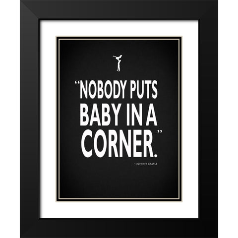 Dirty Dancing Baby InA Corner Black Modern Wood Framed Art Print with Double Matting by Rogan, Mark