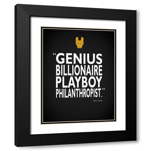 Iron Man Playboy Black Modern Wood Framed Art Print with Double Matting by Rogan, Mark