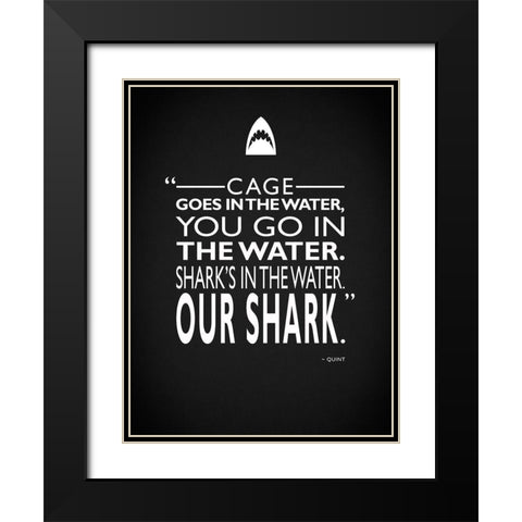 Jaws Black Modern Wood Framed Art Print with Double Matting by Rogan, Mark