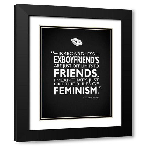 Mean Girls Rules Of Feminism Black Modern Wood Framed Art Print with Double Matting by Rogan, Mark