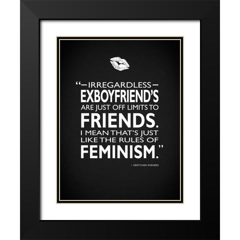 Mean Girls Rules Of Feminism Black Modern Wood Framed Art Print with Double Matting by Rogan, Mark