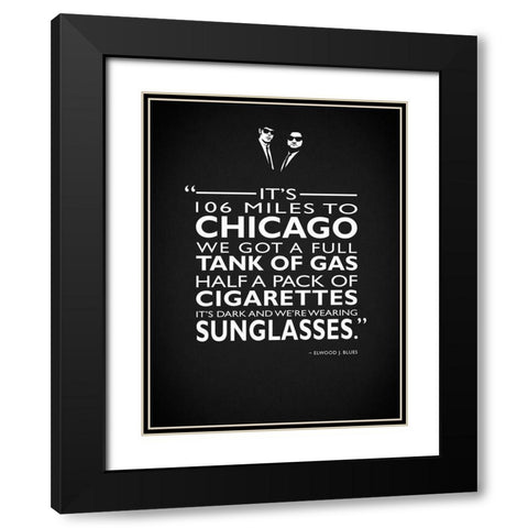 The Blues Brothers -Sunglasses Black Modern Wood Framed Art Print with Double Matting by Rogan, Mark