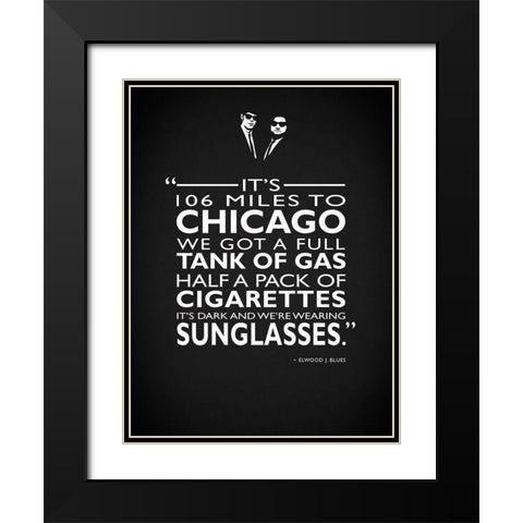 The Blues Brothers -Sunglasses Black Modern Wood Framed Art Print with Double Matting by Rogan, Mark