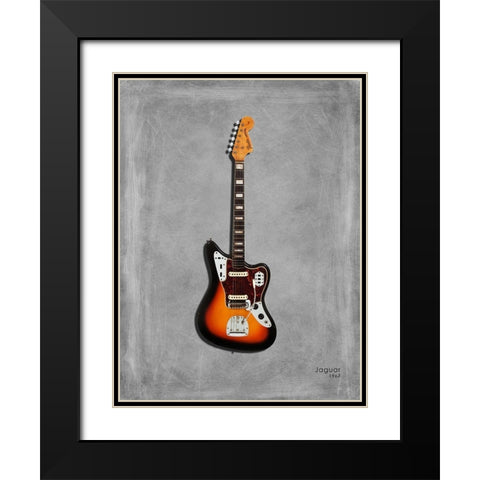 Fender Jaguar67 Black Modern Wood Framed Art Print with Double Matting by Rogan, Mark