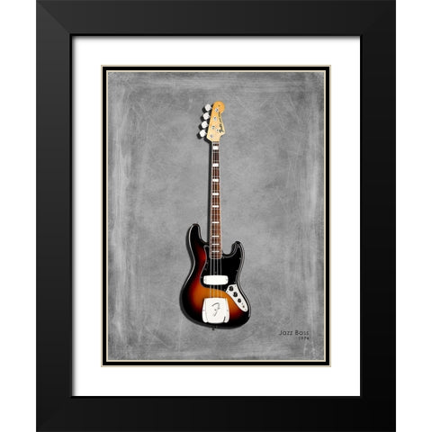Fender Jazzbass74 Black Modern Wood Framed Art Print with Double Matting by Rogan, Mark
