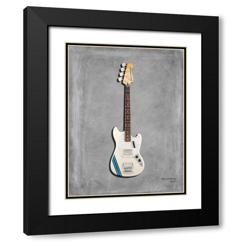 Fender MustangBass Black Modern Wood Framed Art Print with Double Matting by Rogan, Mark