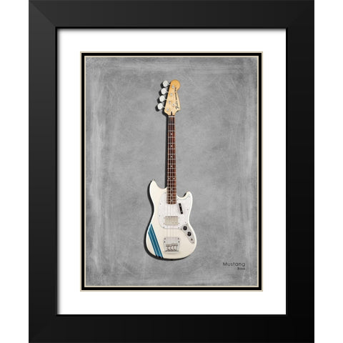 Fender MustangBass Black Modern Wood Framed Art Print with Double Matting by Rogan, Mark