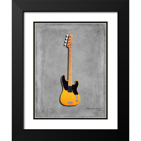 Fender Precision Bass 51 Black Modern Wood Framed Art Print with Double Matting by Rogan, Mark