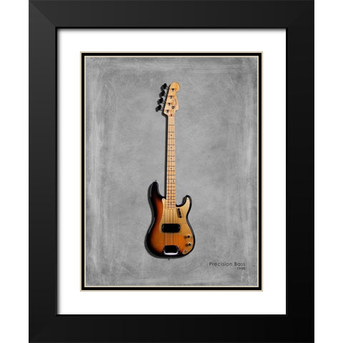 Fender Precision Bass 58 Black Modern Wood Framed Art Print with Double Matting by Rogan, Mark