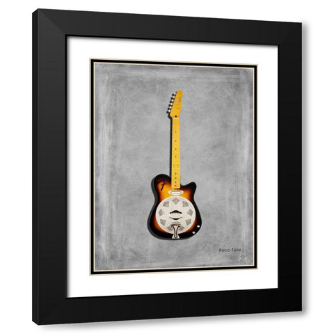 Fender Reso Tele Black Modern Wood Framed Art Print with Double Matting by Rogan, Mark