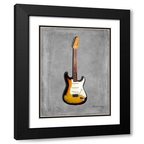 Fender Stratocaster 65 Black Modern Wood Framed Art Print with Double Matting by Rogan, Mark