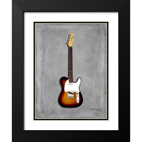 Fender Telecaster 64 Black Modern Wood Framed Art Print with Double Matting by Rogan, Mark