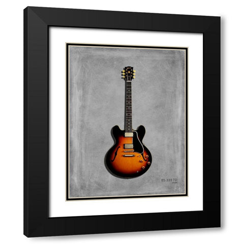 Gibson ES335 59 Black Modern Wood Framed Art Print with Double Matting by Rogan, Mark