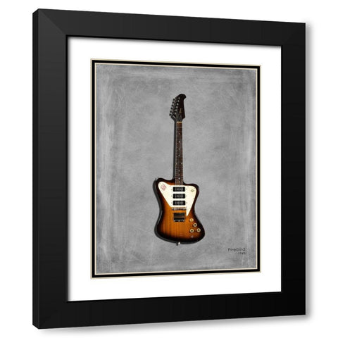 Gibson Firebird 65 Black Modern Wood Framed Art Print with Double Matting by Rogan, Mark