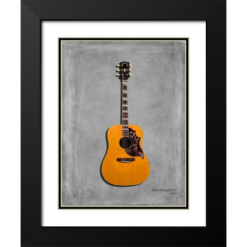 Gibson Hummingbird 1968 Black Modern Wood Framed Art Print with Double Matting by Rogan, Mark