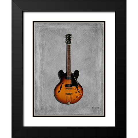 Gibson Semi hollow Black Modern Wood Framed Art Print with Double Matting by Rogan, Mark