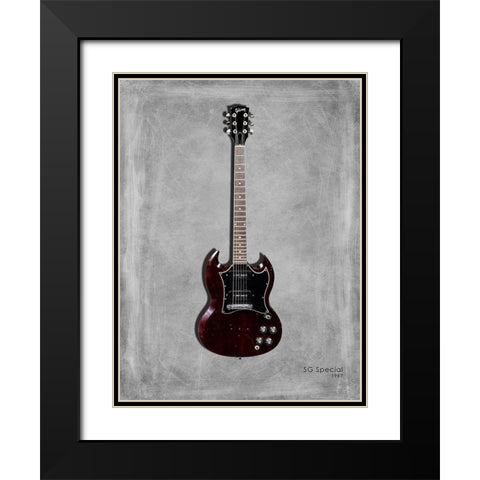 Gibson SG Special 1967 Black Modern Wood Framed Art Print with Double Matting by Rogan, Mark