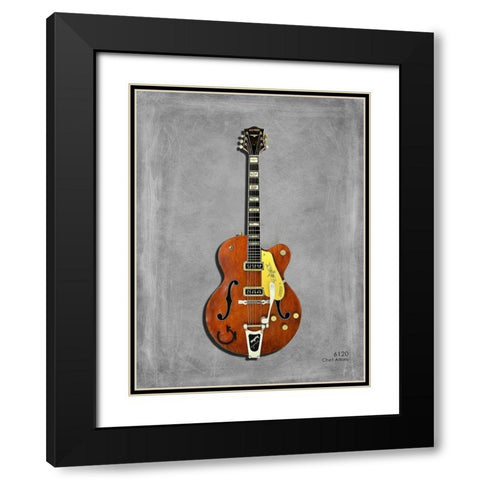 Gretsch 6120 ChetAtkins 56 Black Modern Wood Framed Art Print with Double Matting by Rogan, Mark
