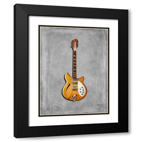 Rickenbacker 360 12 Black Modern Wood Framed Art Print with Double Matting by Rogan, Mark