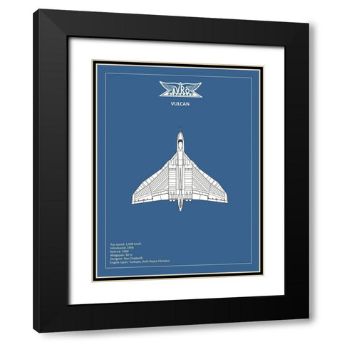 BP Avro Vulcan  Black Modern Wood Framed Art Print with Double Matting by Rogan, Mark
