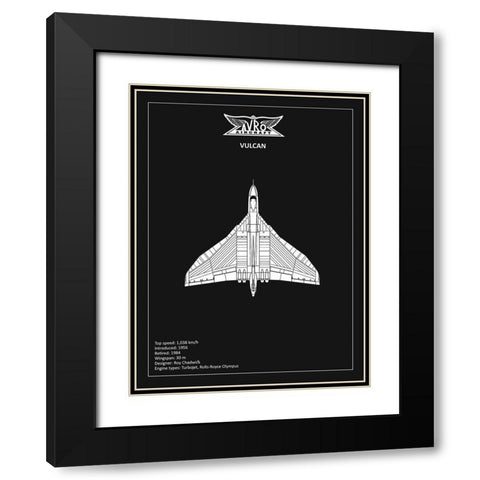 BP Avro Vulcan Black  Black Modern Wood Framed Art Print with Double Matting by Rogan, Mark