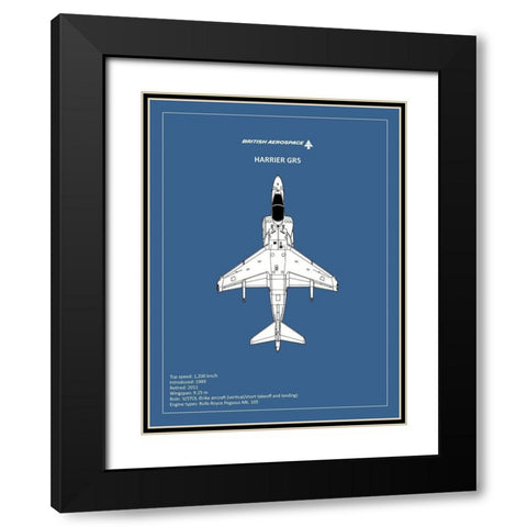 BP BAE HarrierGR5  Black Modern Wood Framed Art Print with Double Matting by Rogan, Mark