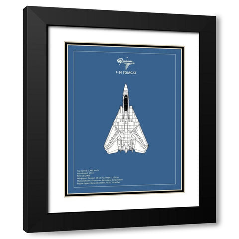 BP F-14-Tomcat  Black Modern Wood Framed Art Print with Double Matting by Rogan, Mark