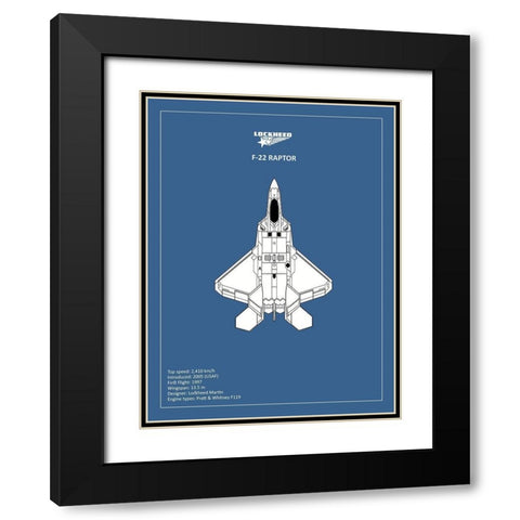 BP LOCKHEED F117 Nighthawk  Black Modern Wood Framed Art Print with Double Matting by Rogan, Mark