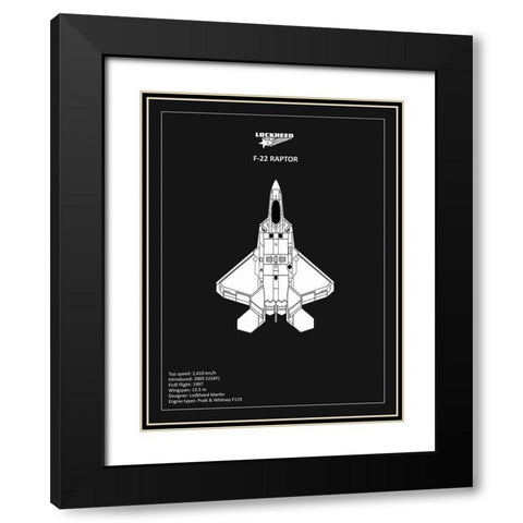 BP LOCKHEED F117 Nighthawk Black  Black Modern Wood Framed Art Print with Double Matting by Rogan, Mark