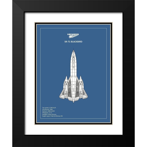 BP LOCKHEED SR-71  Black Modern Wood Framed Art Print with Double Matting by Rogan, Mark