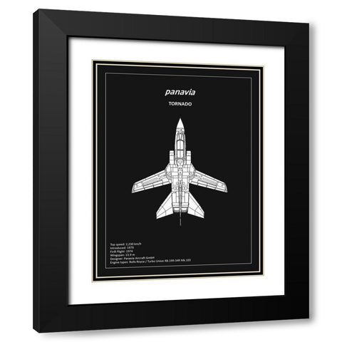 BP Panavia Tornado Black  Black Modern Wood Framed Art Print with Double Matting by Rogan, Mark