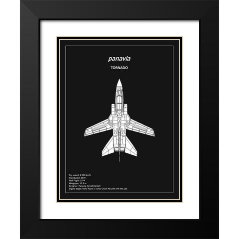 BP Panavia Tornado Black  Black Modern Wood Framed Art Print with Double Matting by Rogan, Mark