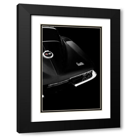 The Corvette Stingray In Black Black Modern Wood Framed Art Print with Double Matting by Rogan, Mark