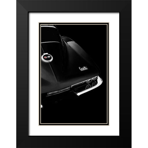 The Corvette Stingray In Black Black Modern Wood Framed Art Print with Double Matting by Rogan, Mark