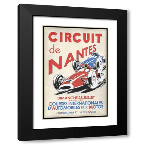 Circuit De Nantes 1946 Black Modern Wood Framed Art Print with Double Matting by Rogan, Mark