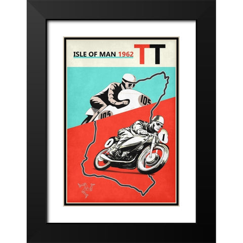Isle Of Man TT 1962 Black Modern Wood Framed Art Print with Double Matting by Rogan, Mark