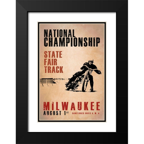 NationalChamps Milwaukee Black Modern Wood Framed Art Print with Double Matting by Rogan, Mark