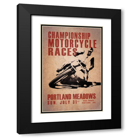 Portland Meadows Black Modern Wood Framed Art Print with Double Matting by Rogan, Mark